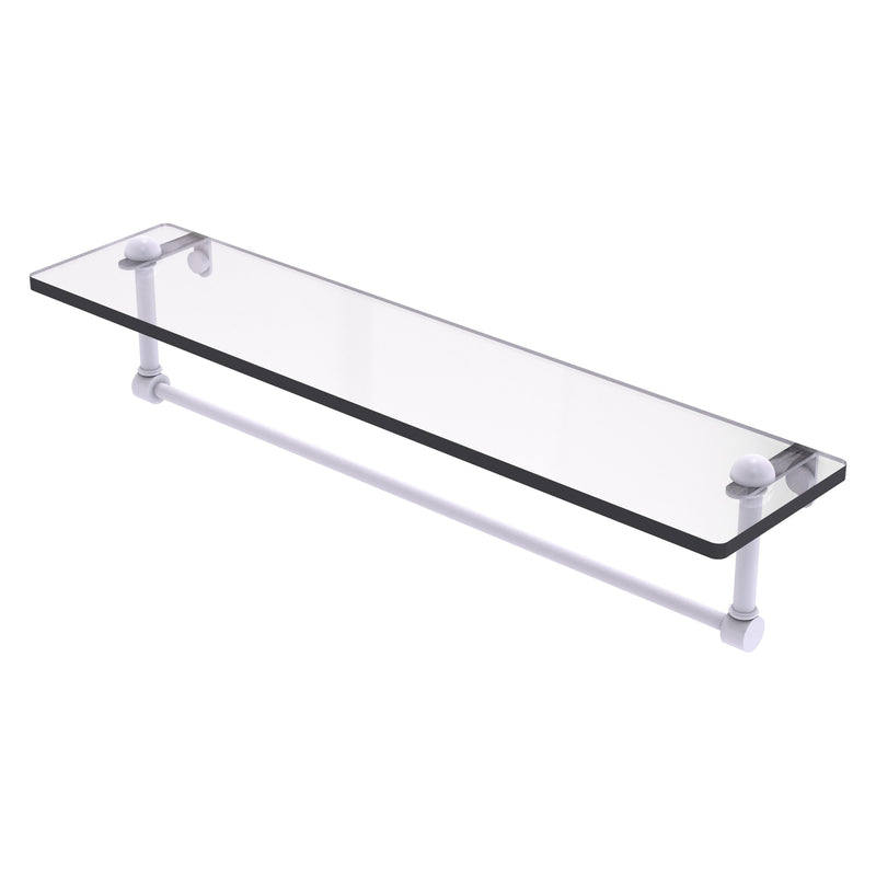 Glass Vanity Shelf with Integrated Towel Bar