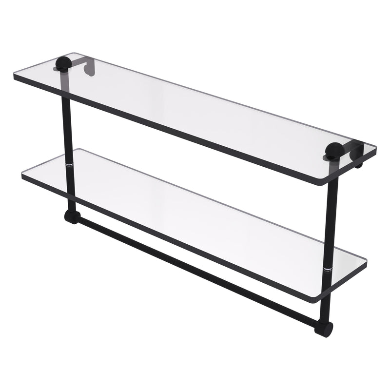 Two Tiered Glass Vanity Shelf with Beveled Edges