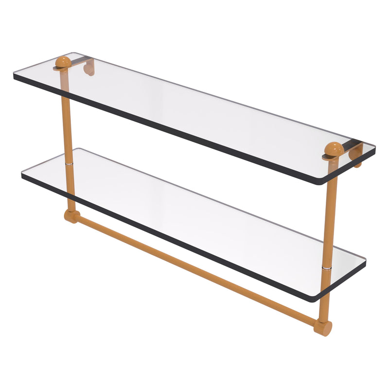 Two Tiered Glass Vanity Shelf with Beveled Edges