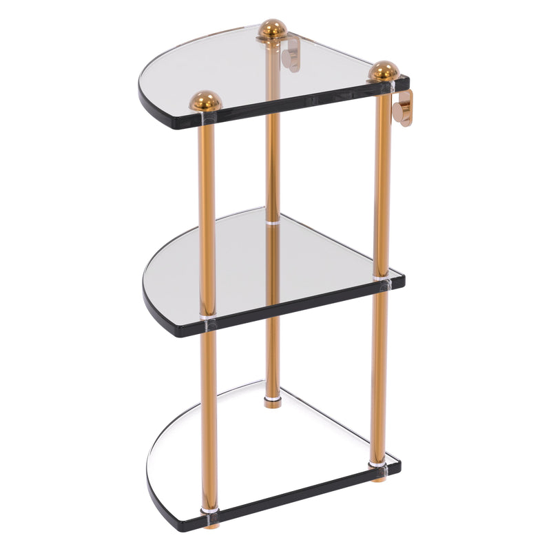 Three Tier Corner Glass Shelf