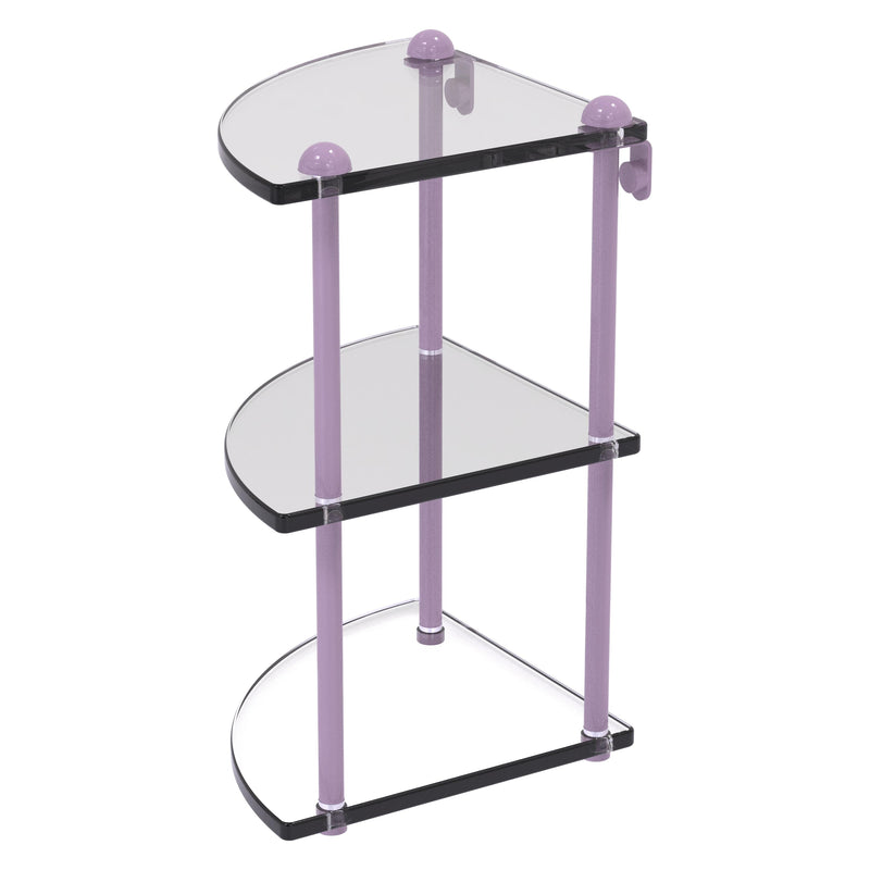 Three Tier Corner Glass Shelf