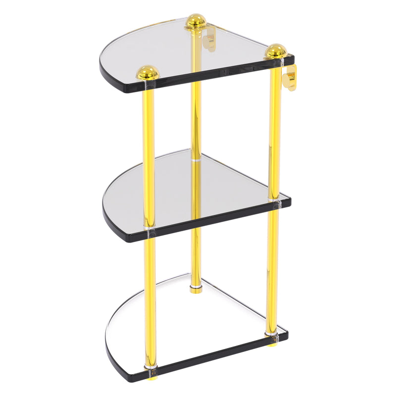 Three Tier Corner Glass Shelf