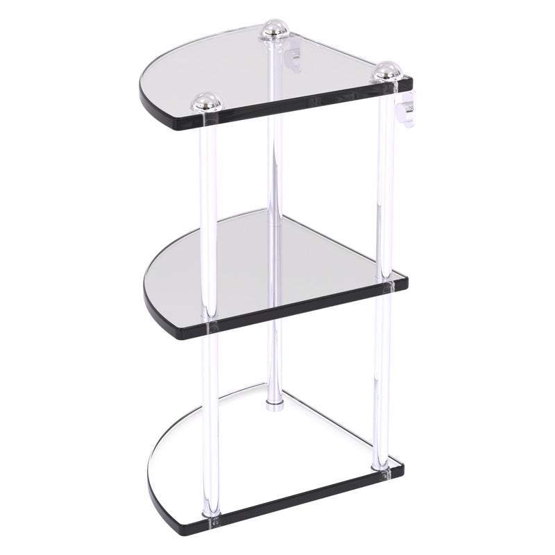 Three Tier Corner Glass Shelf