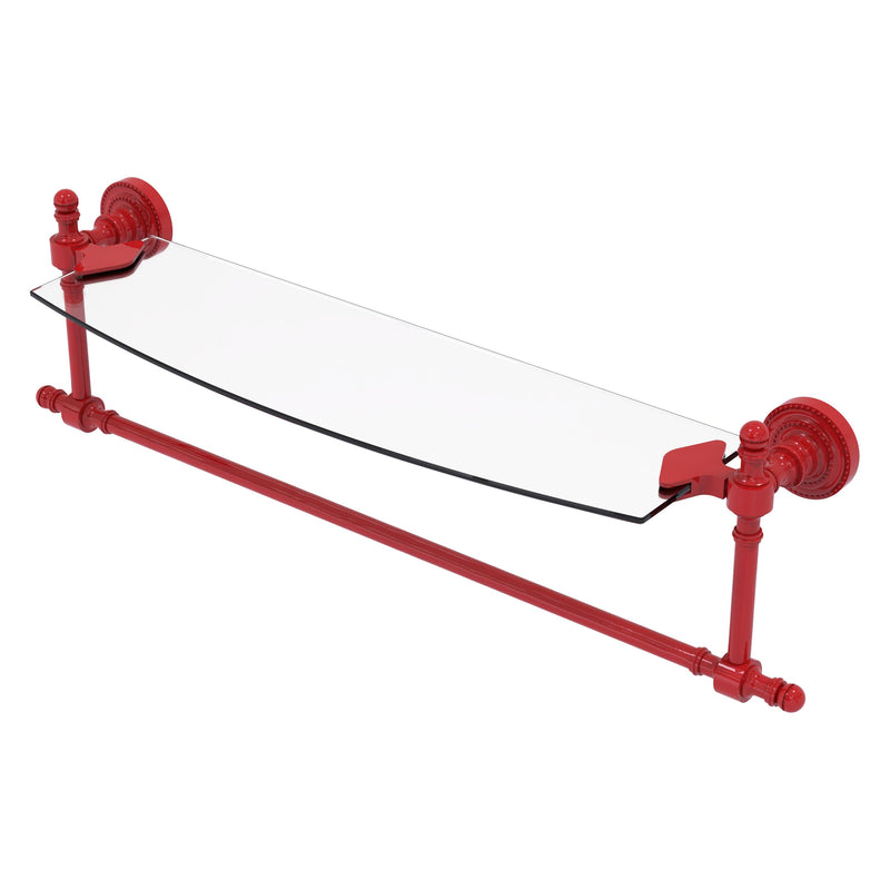 Retro Dot Collection Glass Vanity Shelf  with Integrated Towel Bar