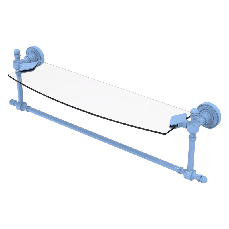 Retro Dot Collection Glass Vanity Shelf  with Integrated Towel Bar