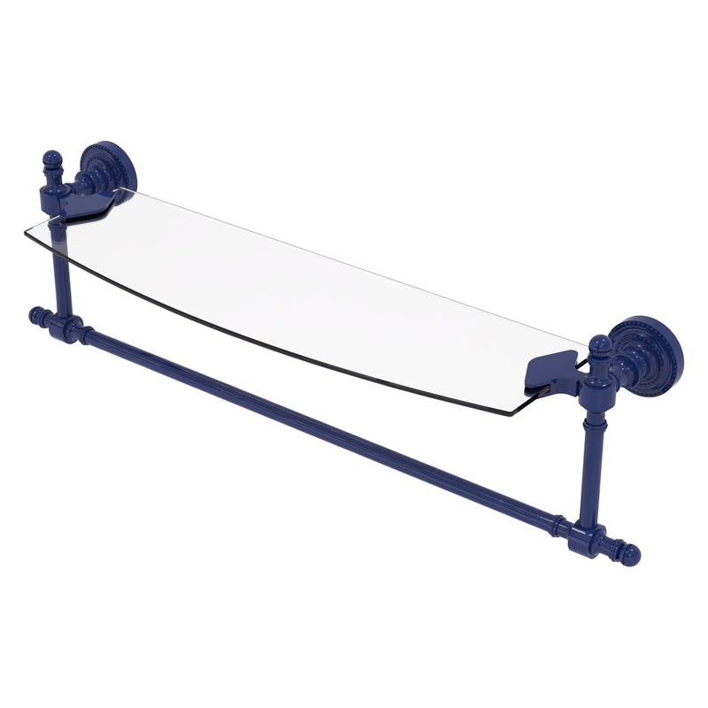 Retro Dot Collection Glass Vanity Shelf  with Integrated Towel Bar