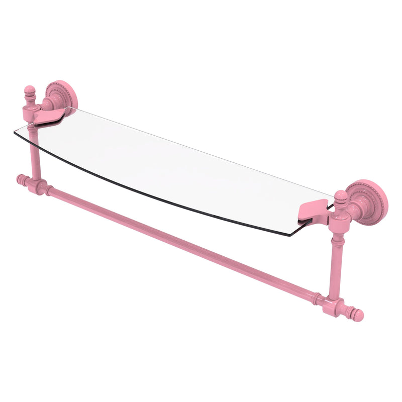 Retro Dot Collection Glass Vanity Shelf  with Integrated Towel Bar