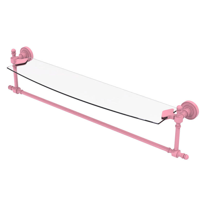 Retro Dot Collection Glass Vanity Shelf  with Integrated Towel Bar