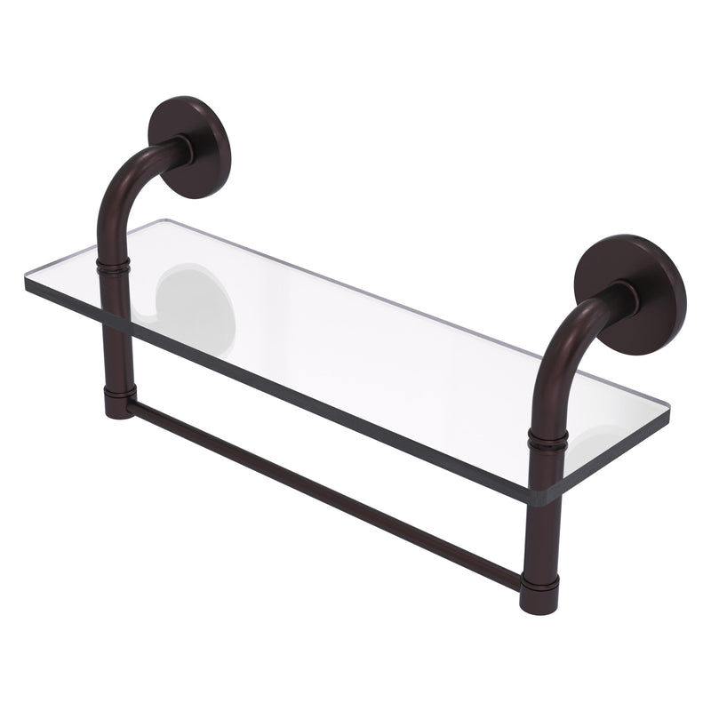 Remi Collection Glass Vanity Shelf with Integrated Towel Bar