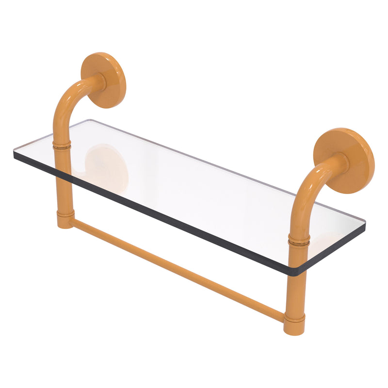 Remi Collection Glass Vanity Shelf with Integrated Towel Bar