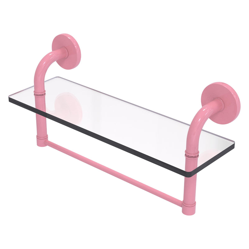 Remi Collection Glass Vanity Shelf with Integrated Towel Bar