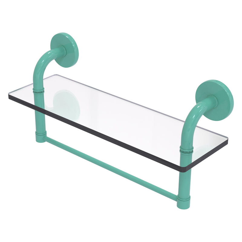 Remi Collection Glass Vanity Shelf with Integrated Towel Bar