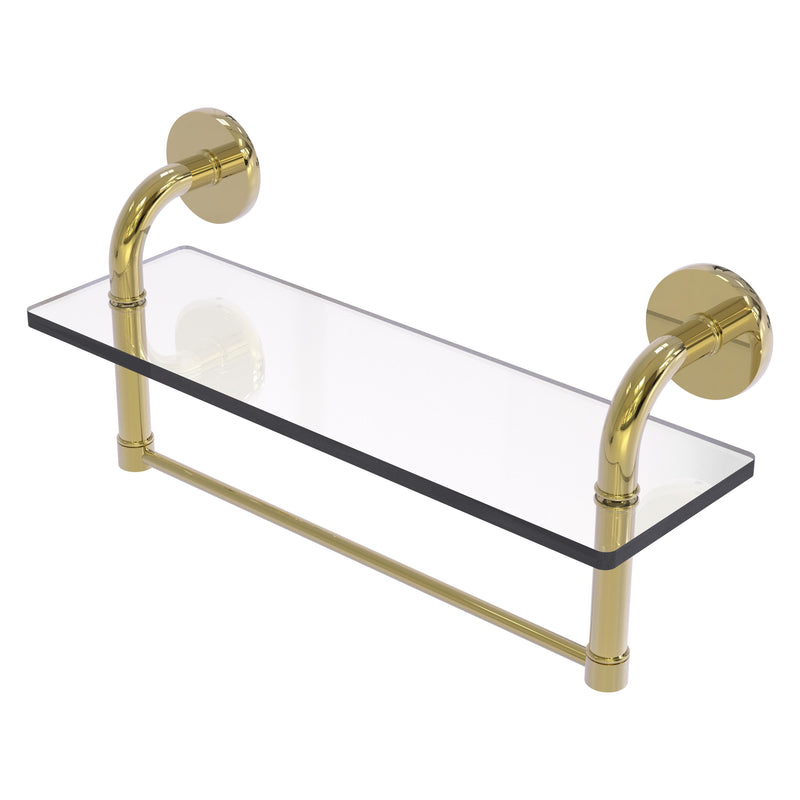 Remi Collection Glass Vanity Shelf with Integrated Towel Bar