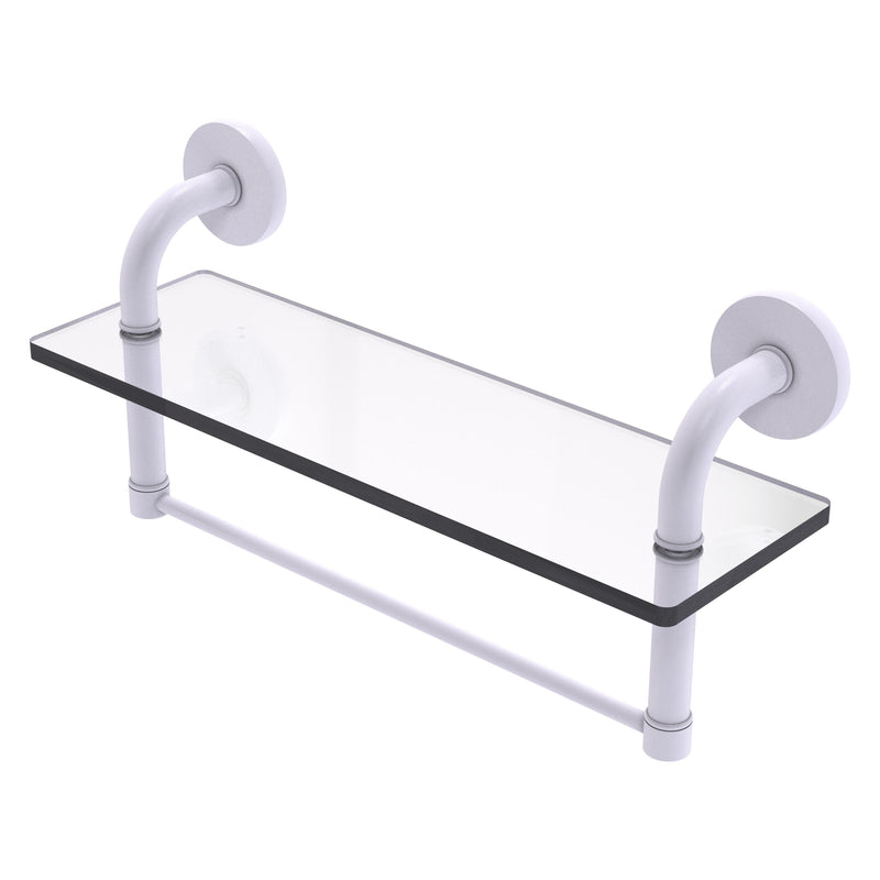 Remi Collection Glass Vanity Shelf with Integrated Towel Bar