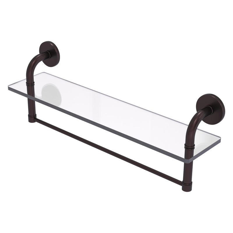 Remi Collection Glass Vanity Shelf with Integrated Towel Bar