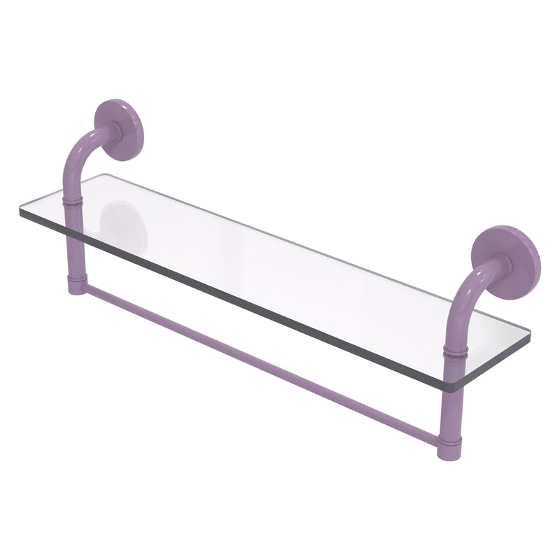 Remi Collection Glass Vanity Shelf with Integrated Towel Bar