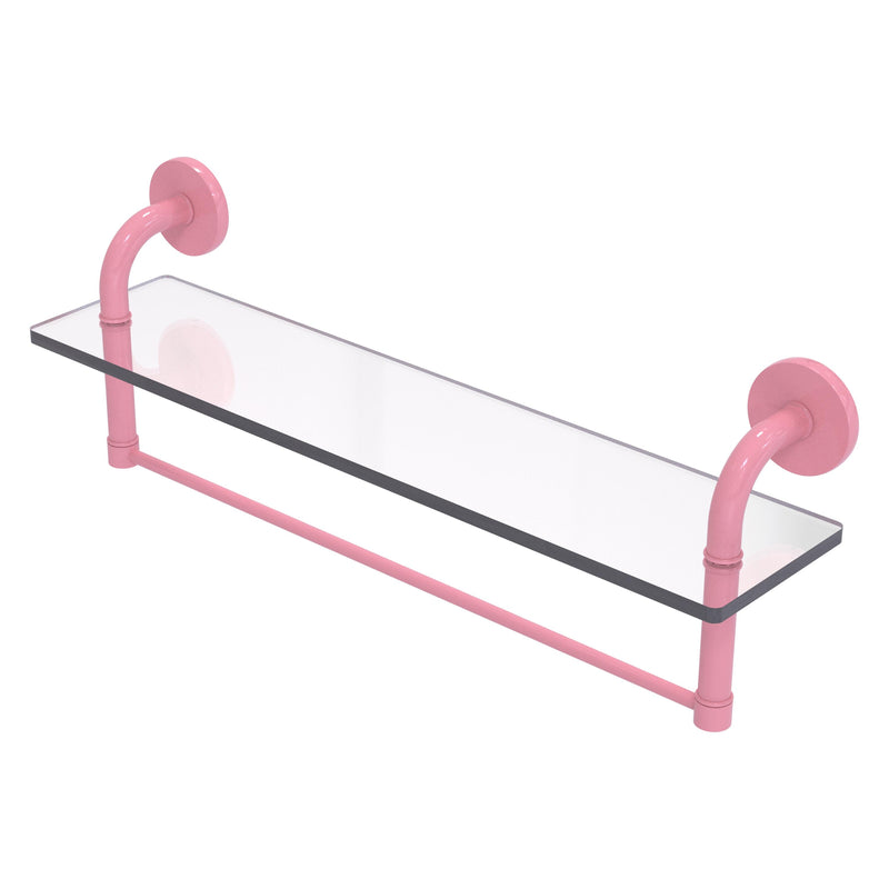 Remi Collection Glass Vanity Shelf with Integrated Towel Bar