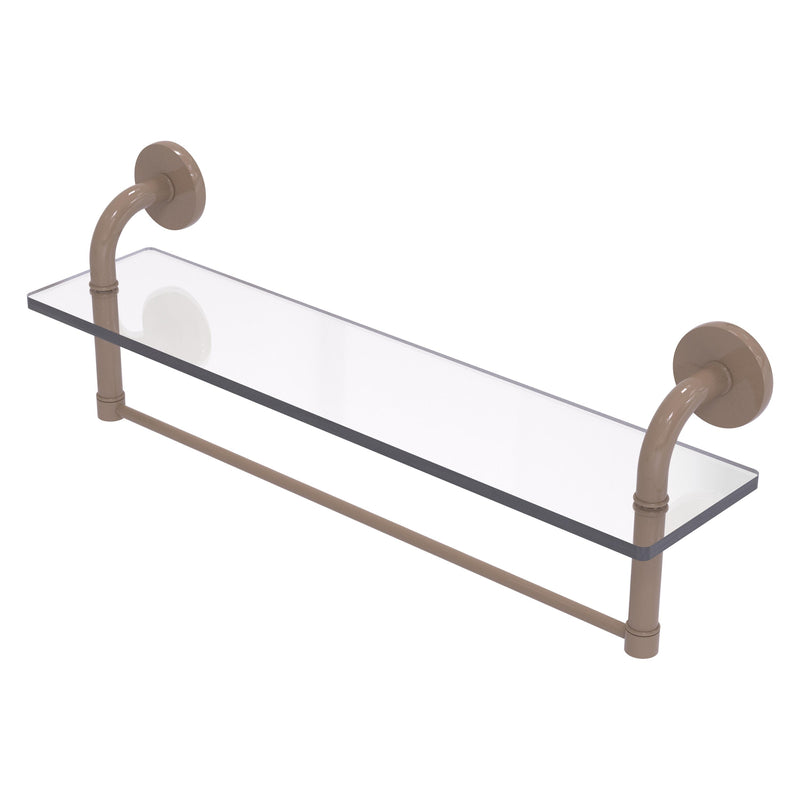 Remi Collection Glass Vanity Shelf with Integrated Towel Bar