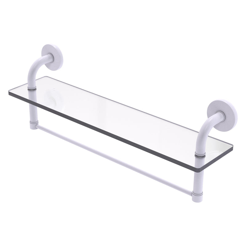 Remi Collection Glass Vanity Shelf with Integrated Towel Bar