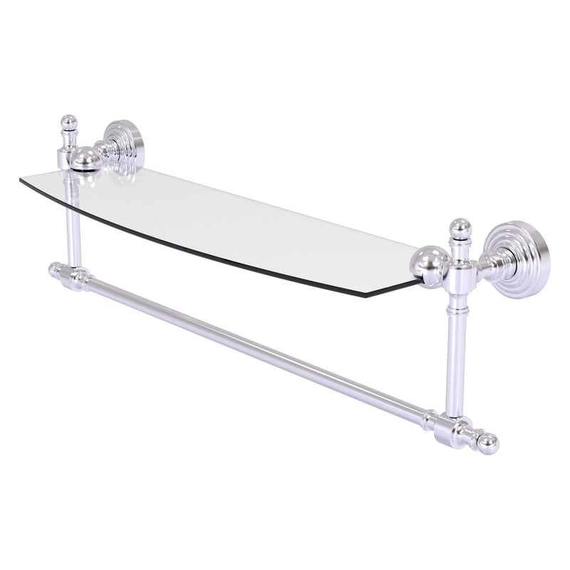 Retro Wave Collection Glass Vanity Shelf  with Integrated Towel Bar