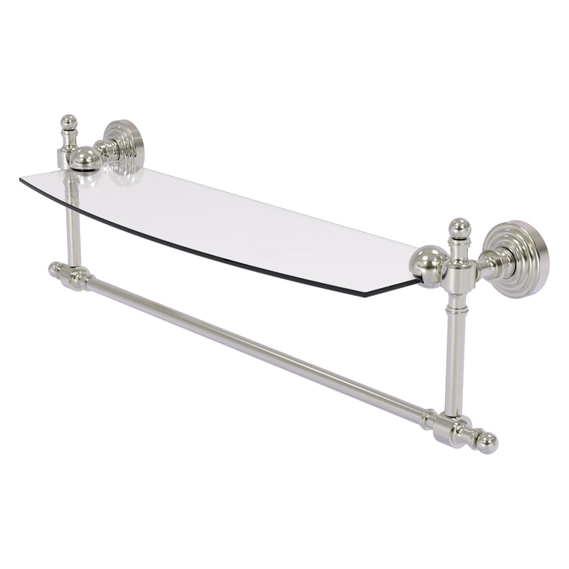 Retro Wave Collection Glass Vanity Shelf  with Integrated Towel Bar