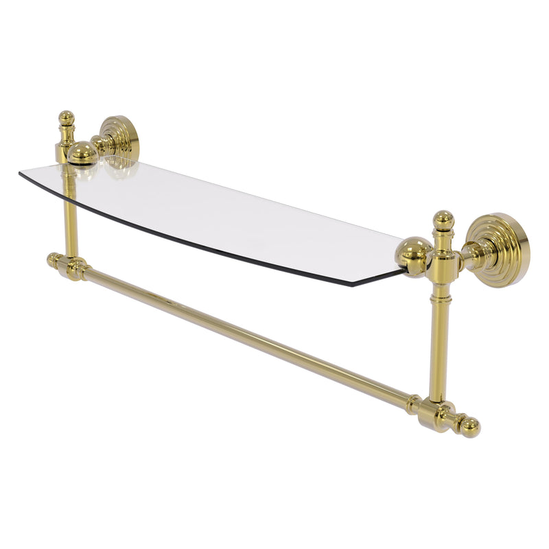 Retro Wave Collection Glass Vanity Shelf  with Integrated Towel Bar