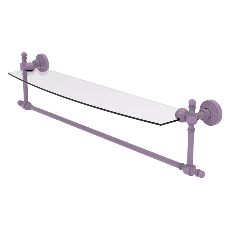 Retro Wave Collection Glass Vanity Shelf  with Integrated Towel Bar