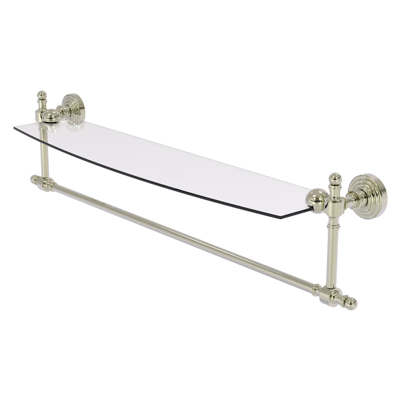 Retro Wave Collection Glass Vanity Shelf  with Integrated Towel Bar