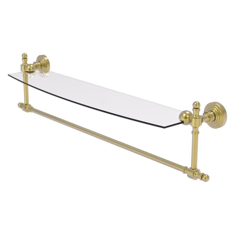 Retro Wave Collection Glass Vanity Shelf  with Integrated Towel Bar