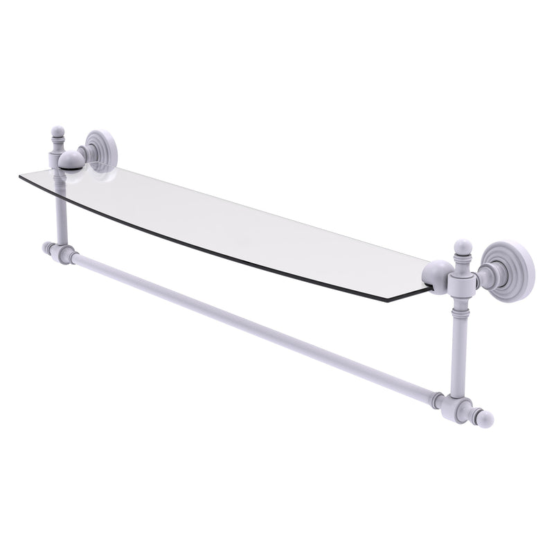 Retro Wave Collection Glass Vanity Shelf  with Integrated Towel Bar