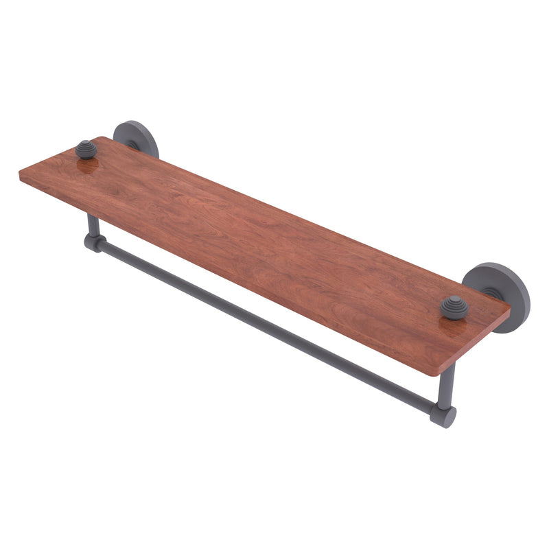 South Beach Collection Solid IPE Ironwood Shelf with Integrated Towel Bar