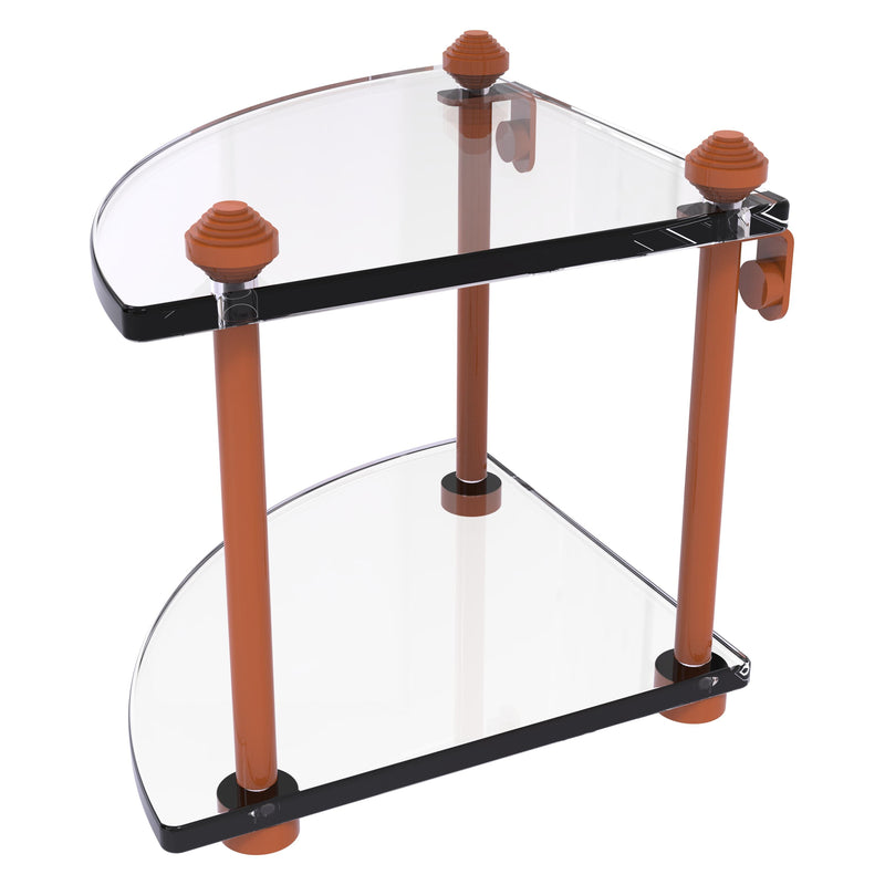 Two Tier Corner Glass Shelf