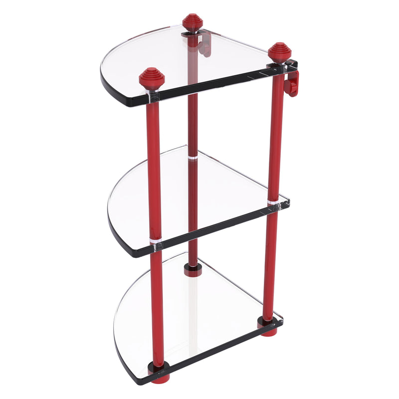 Three Tier Corner Glass Shelf