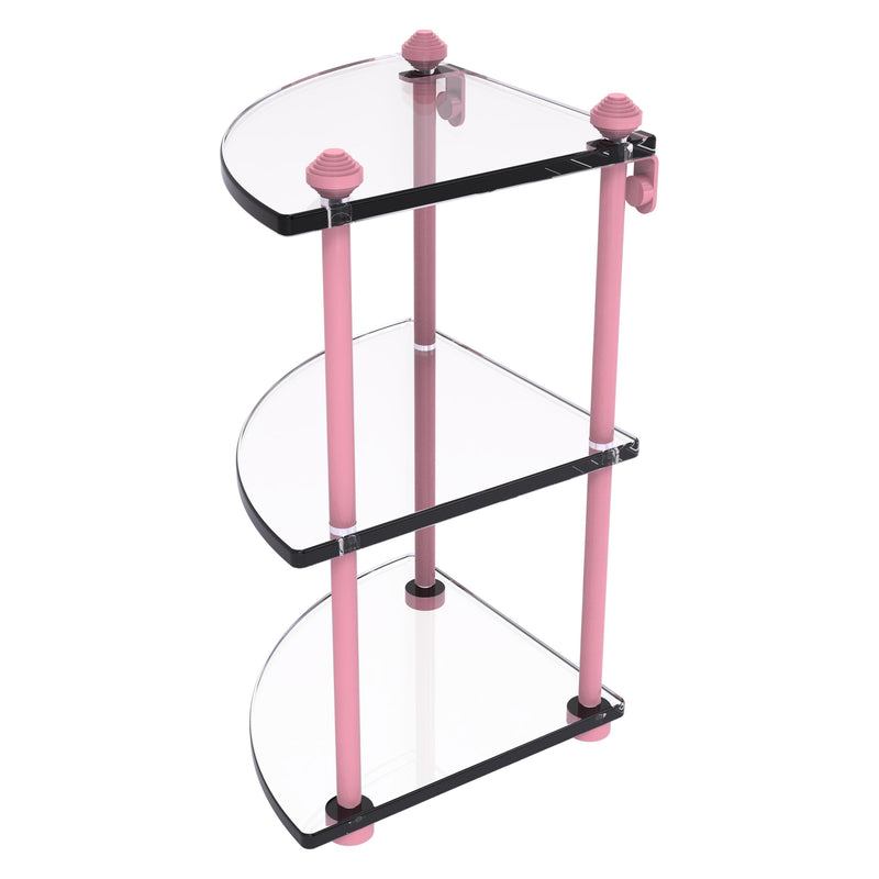 Three Tier Corner Glass Shelf