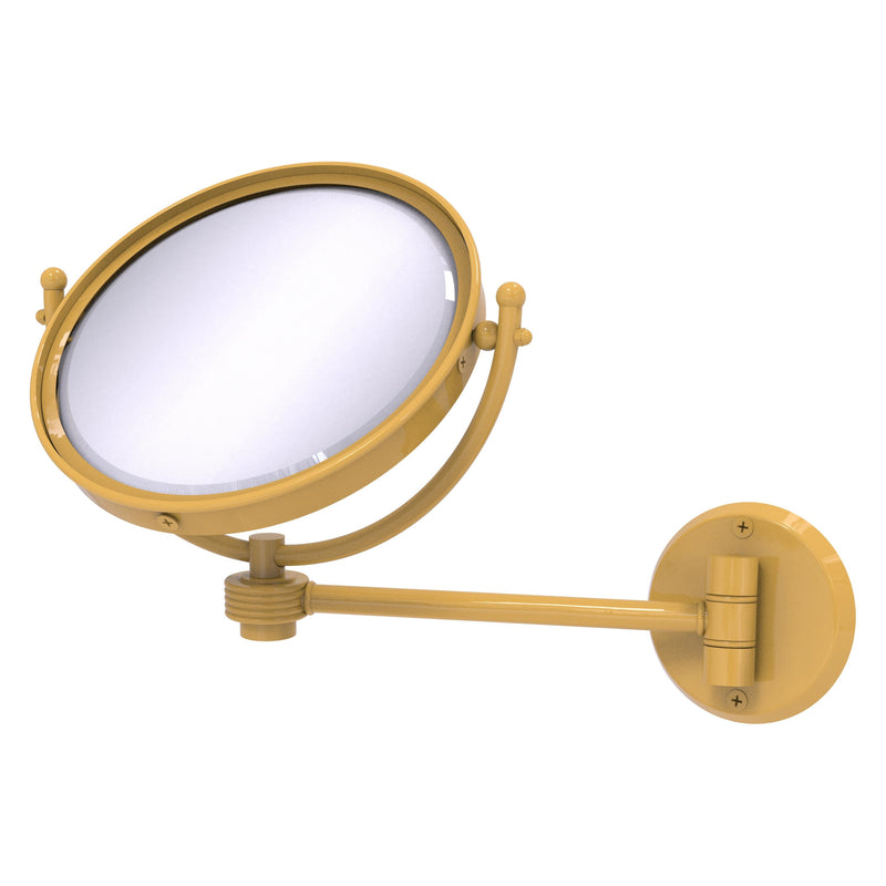 8 Inch Wall Mounted Make-Up Mirror with Grooved Accents