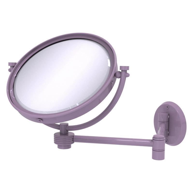 8 Inch Wall Mounted Extending Make-Up Mirror with Grooved Accents