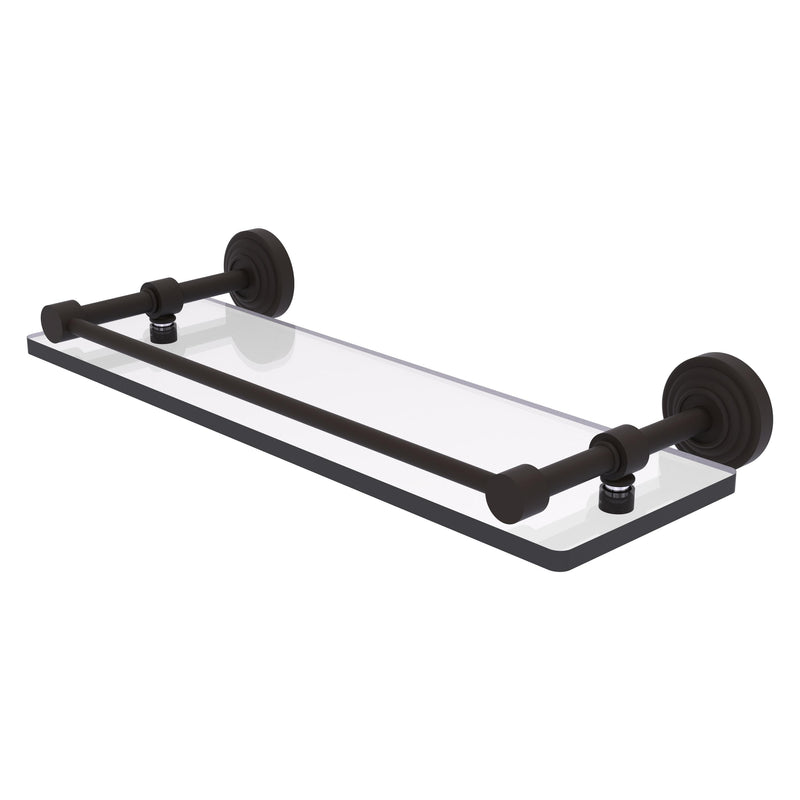 Waverly Place Collection Tempered Glass Shelf with Gallery Rail