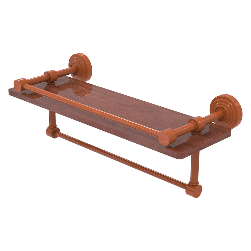 Waverly Place Collection IPE Ironwood Shelf with Gallery Rail and Towel Bar