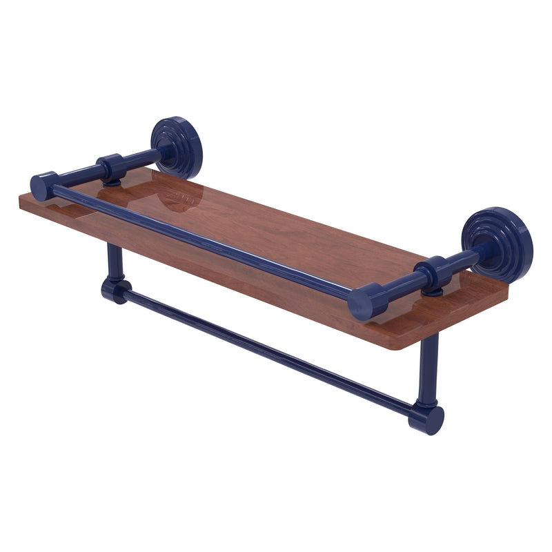 Waverly Place Collection IPE Ironwood Shelf with Gallery Rail and Towel Bar