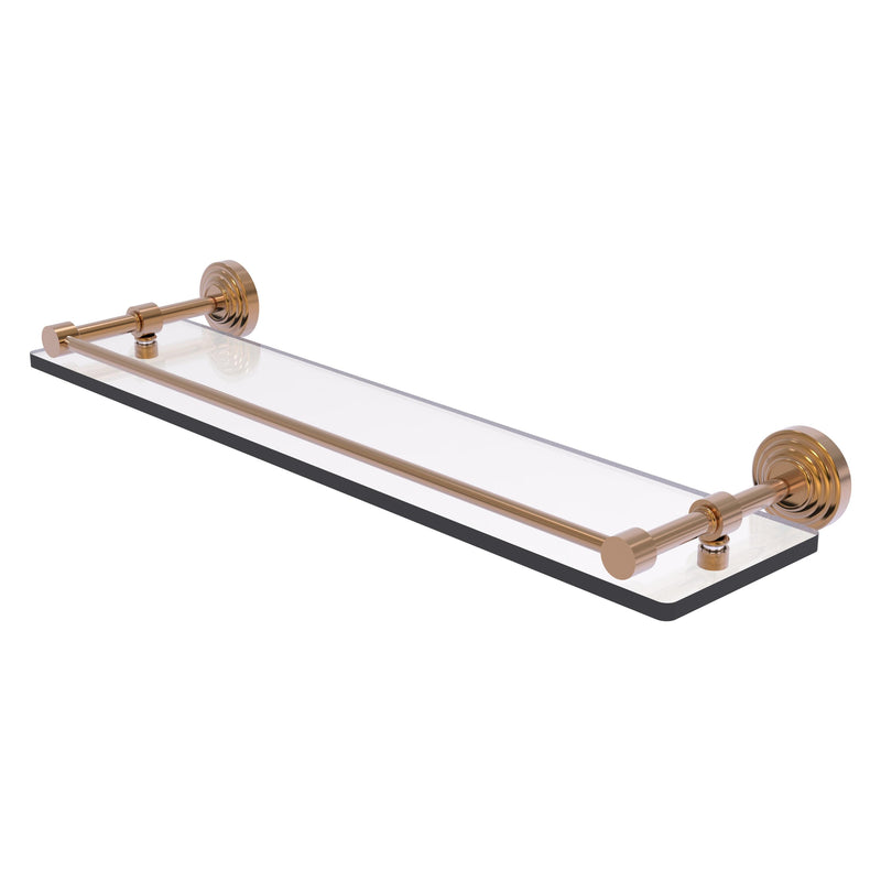 Waverly Place Collection Tempered Glass Shelf with Gallery Rail