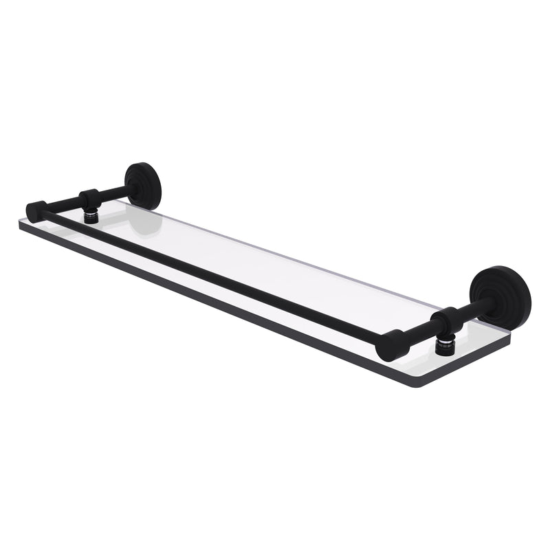 Waverly Place Collection Tempered Glass Shelf with Gallery Rail