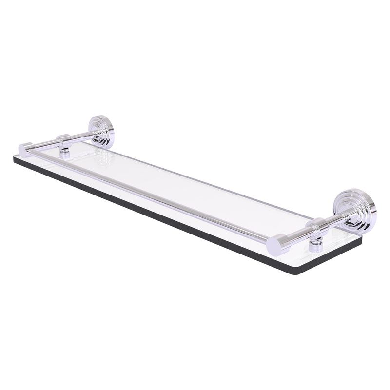 Waverly Place Collection Tempered Glass Shelf with Gallery Rail