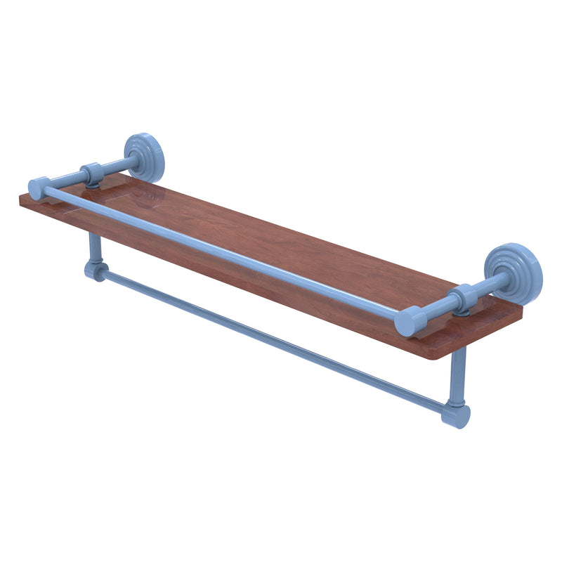 Waverly Place Collection IPE Ironwood Shelf with Gallery Rail and Towel Bar