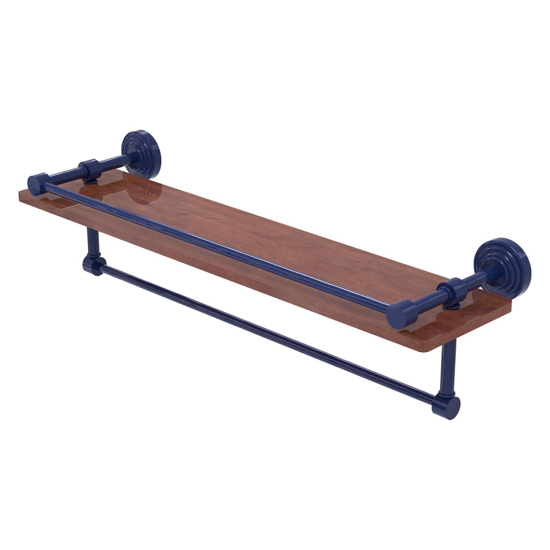 Waverly Place Collection IPE Ironwood Shelf with Gallery Rail and Towel Bar