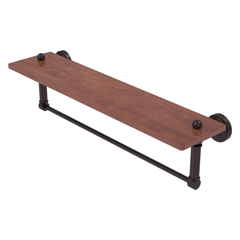 Waverly Place Collection Solid IPE Ironwood Shelf with Integrated Towel Bar