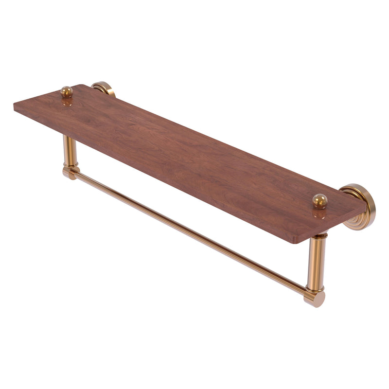 Waverly Place Collection Solid IPE Ironwood Shelf with Integrated Towel Bar