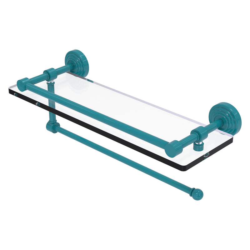 Waverly Place Collection Paper Towel Holder with Gallery Rail Glass Shelf