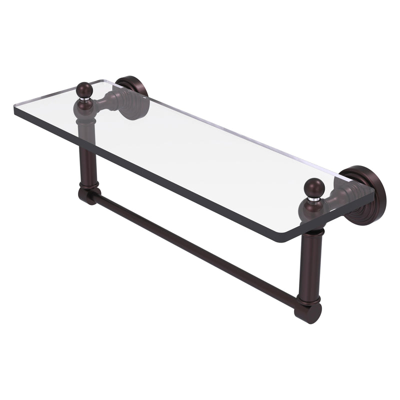 Waverly Place Collection Glass Vanity Shelf  with Integrated Towel Bar