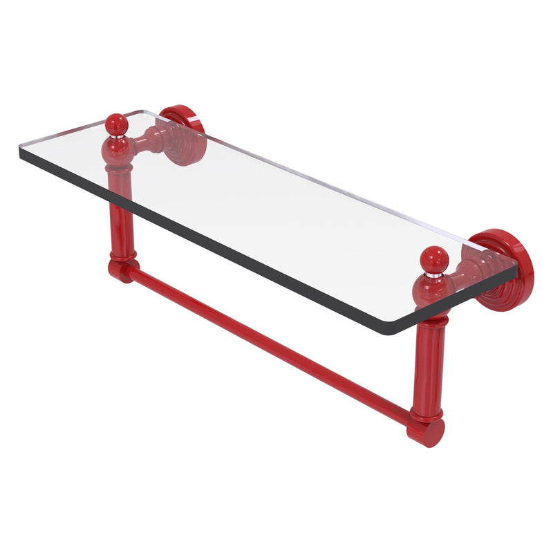 Waverly Place Collection Glass Vanity Shelf  with Integrated Towel Bar