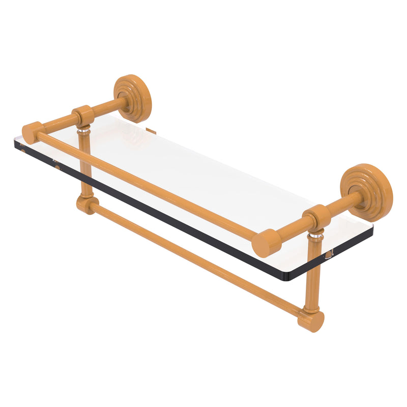 Waverly Place Collection Gallery Rail Glass Shelf with Towel Bar